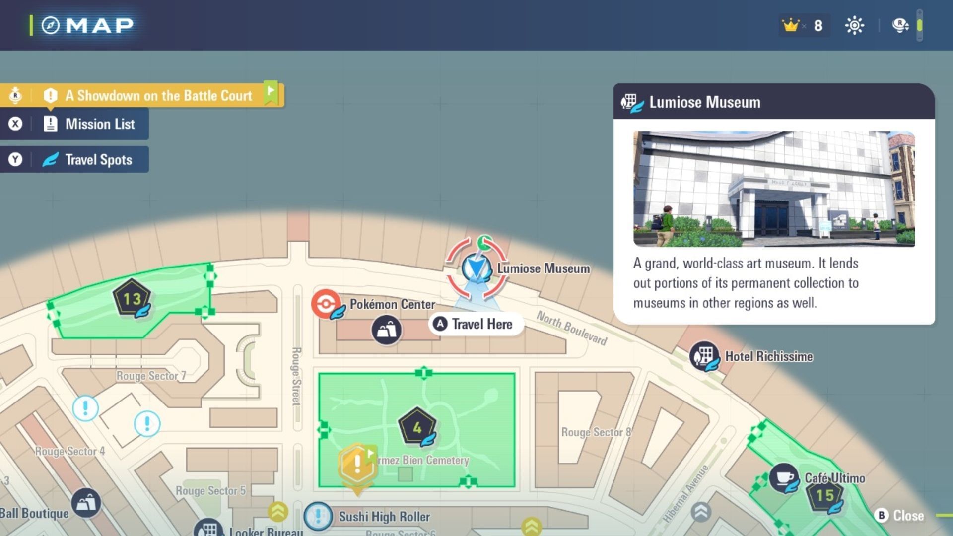 Museum location in Lumiose City (Image via The Pokemon Company)