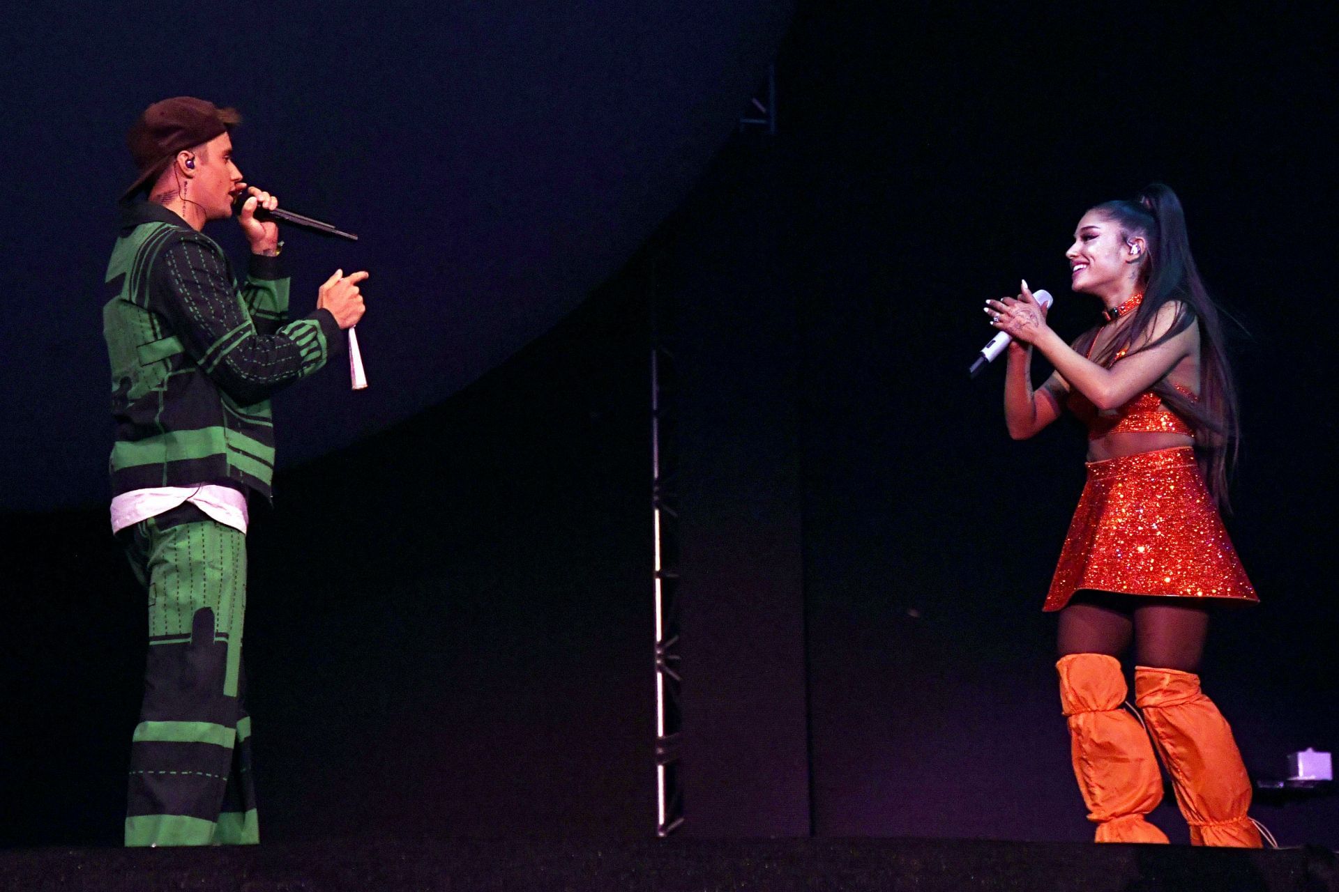 Justin Bieber and Ariana Grande at the 2019 Coachella Valley Music And Arts Festival (Image via Getty)