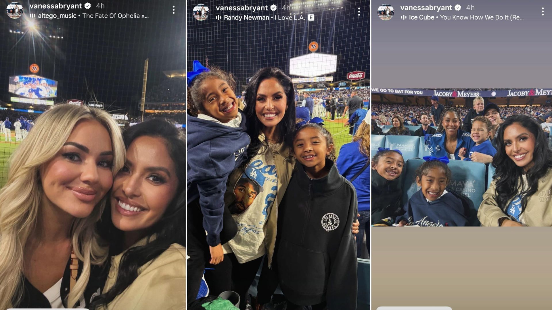 Vanessa Bryant&rsquo;s Instagram story celebrating the Dodgers&#039; NLCS win