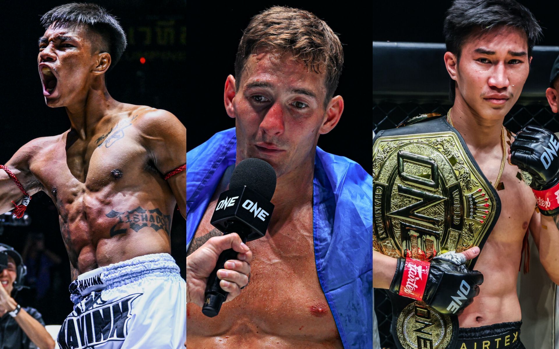 From left to right: Shadow, Nico Carrillo, Tawanchai | Image by ONE Championship 