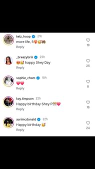 Kelsey Mitchell, Aliyah Boston, and other Indiana Fever players greeted Shey Peddy. Credit: Peddy/IG