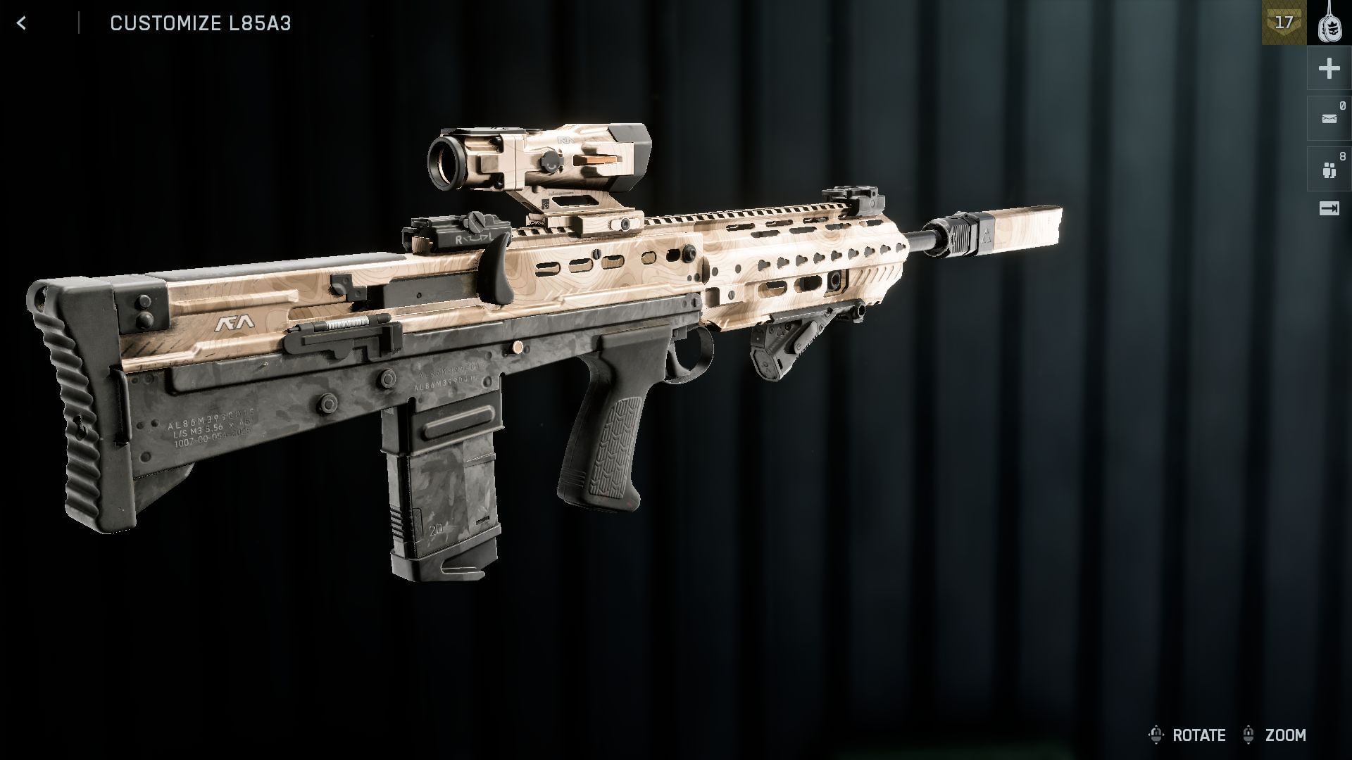 L85A2 unlocks through Rapid Fire Assignment 3 (Image via SK Gaming || EA)