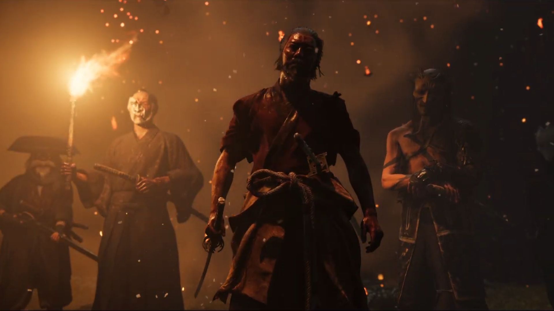 The Yotei Six on the Night of the Burning Tree (Image via Sucker Punch || Sportskeeda)
