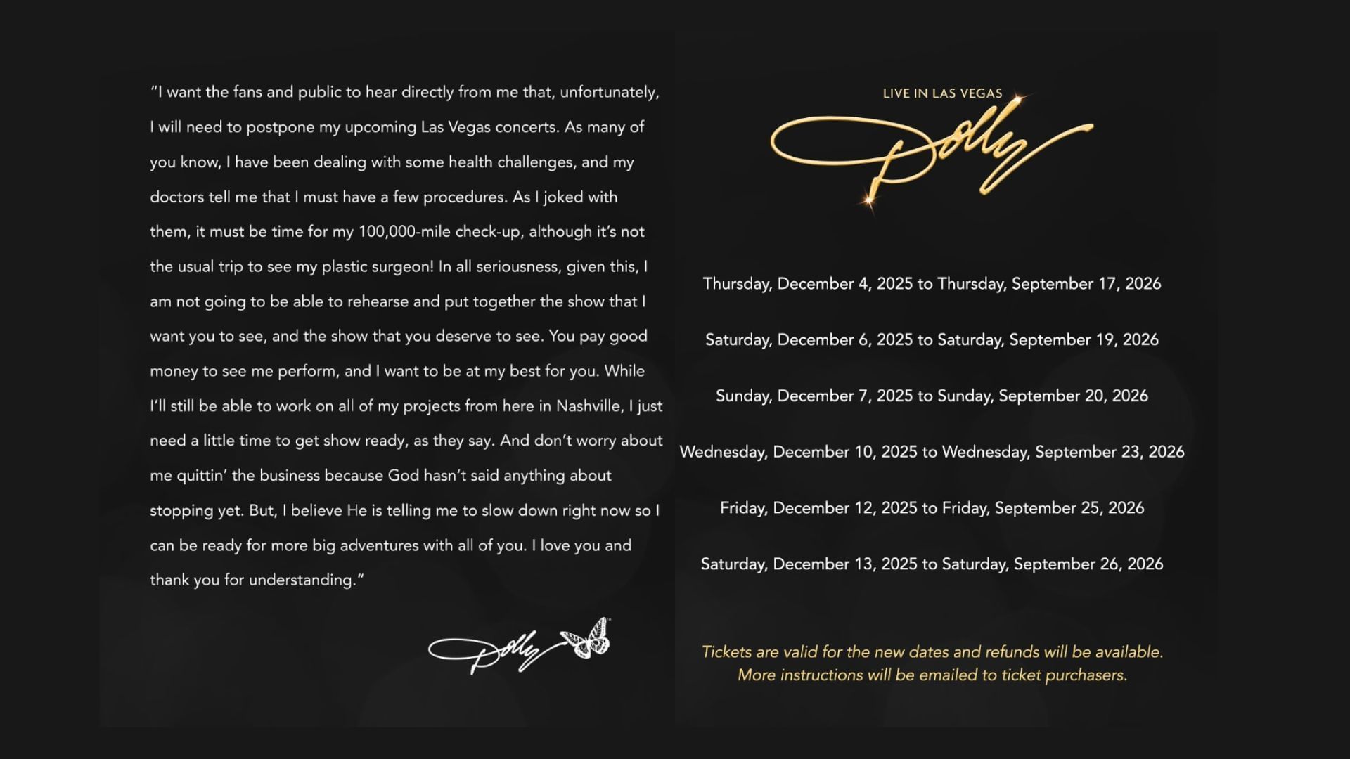 Dolly Parton&#039;s statement (Image via Instagram/ @dollyparton)