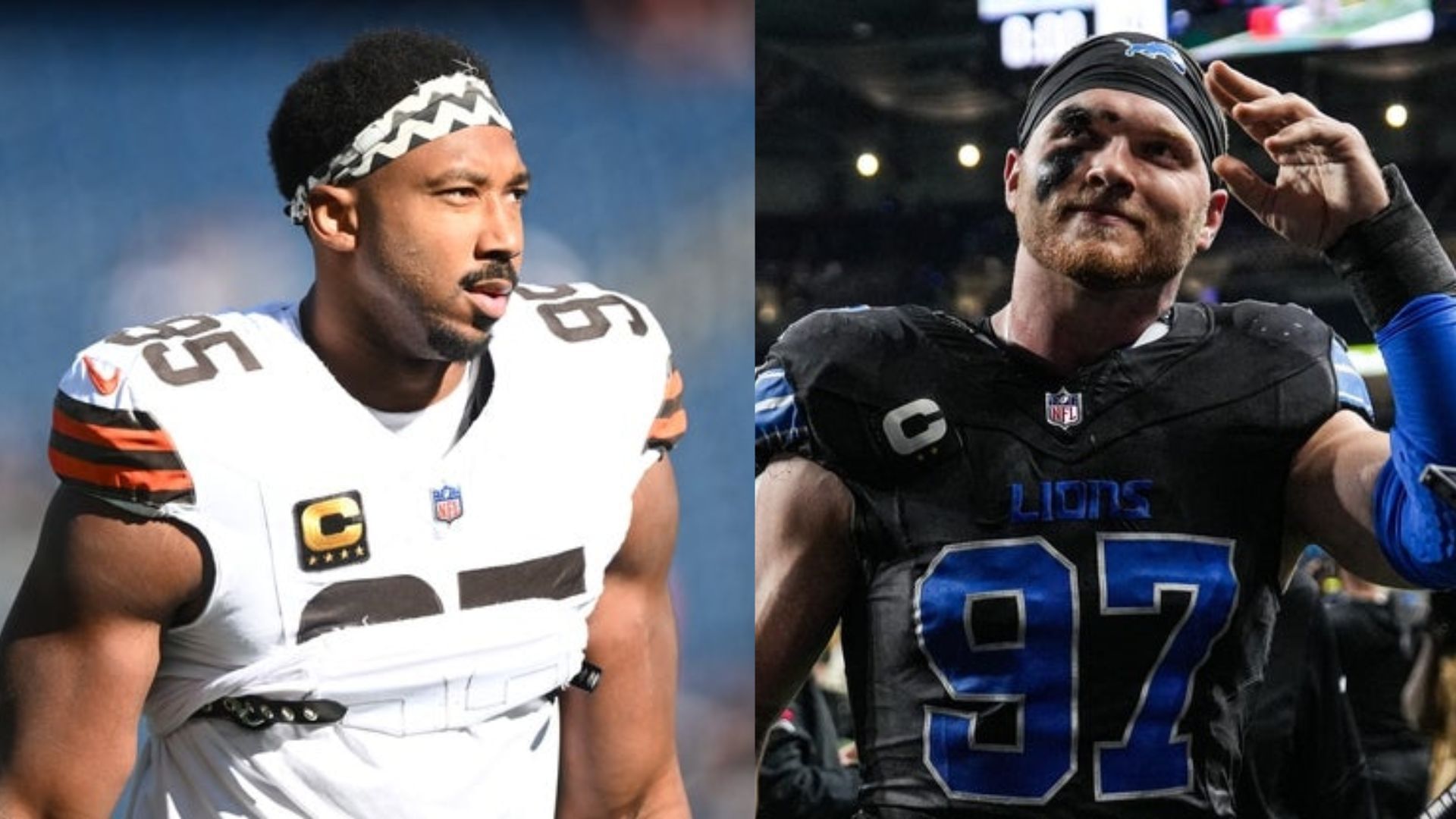 Myles Garrett and Aidan Hutchinson (Source: Imagn)