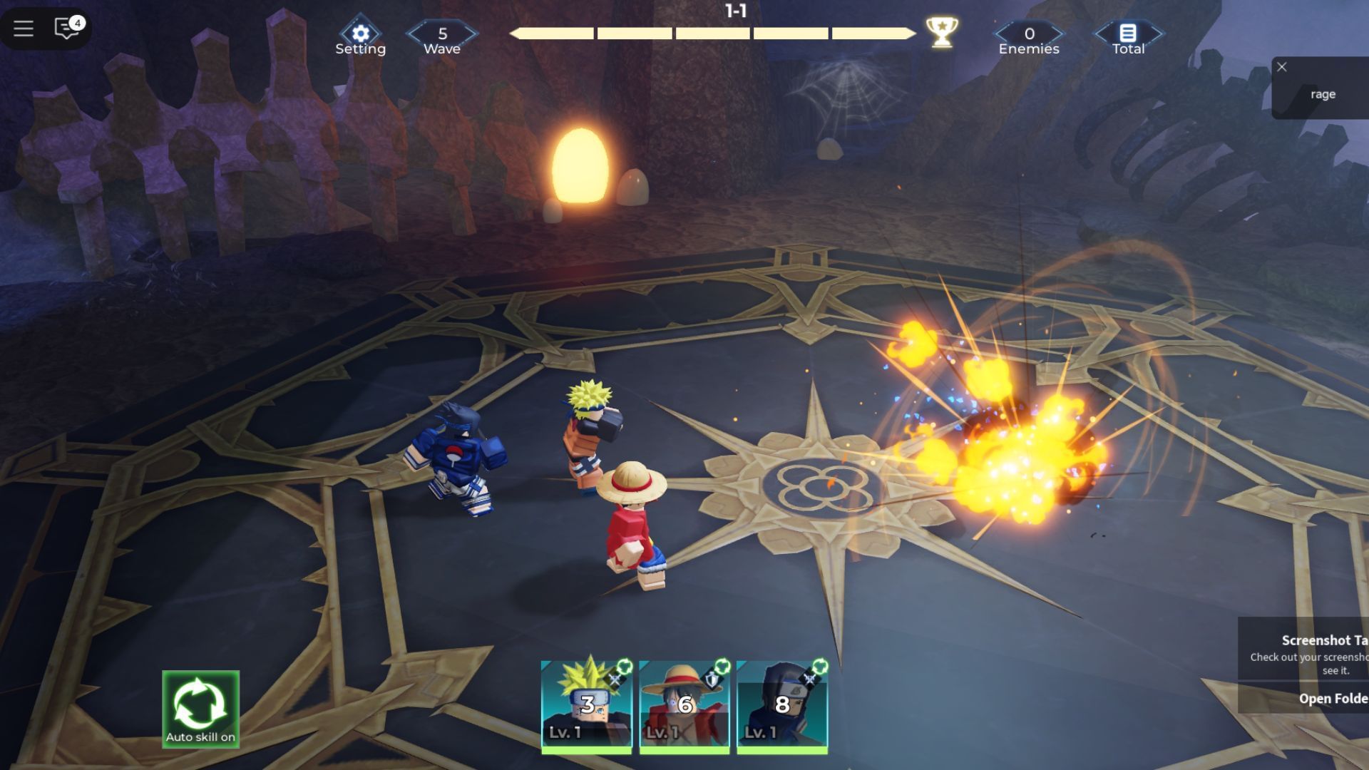 Use the Auto skill option to make your units fight strategically (Image via Roblox)