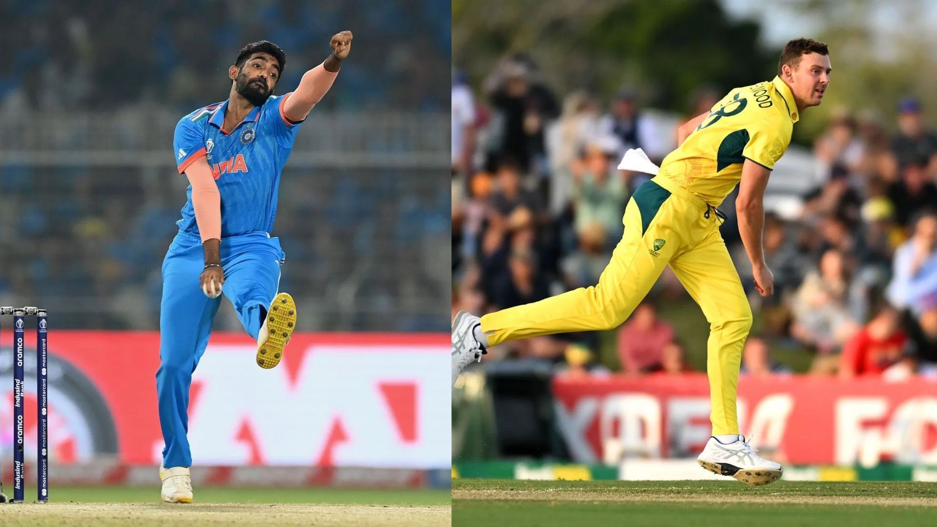 Jasprit Bumrah and Josh Hazlewood in action (Image Credits: Getty)