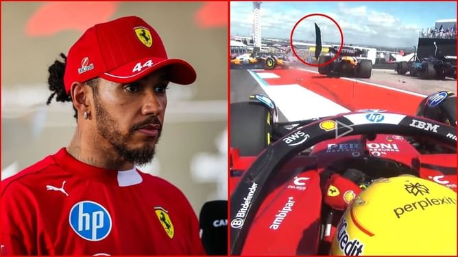 Shocking images emerge of Halo saving Lewis Hamilton at the start of the F1 US GP Sprint