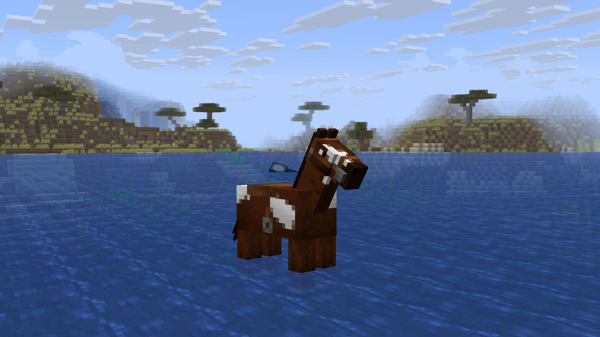 Horses will now be able to swim and float (Image via Sportskeeda Gaming || Mojang Studios)