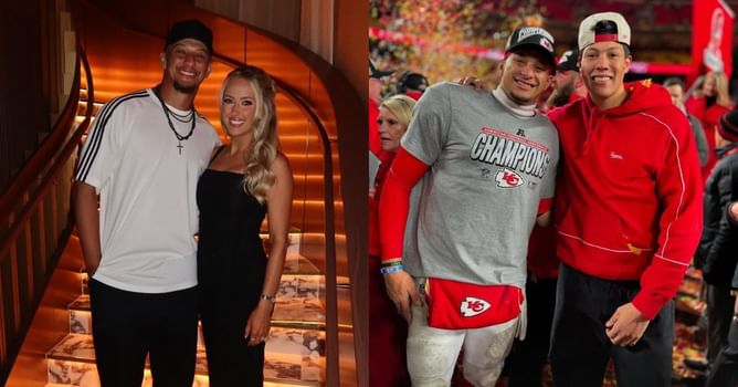 Patrick Mahomes and wife Brittany pose for rare family picture at dinner table after raising $1,500,000 from 6th '15 and the Mahomies' gala