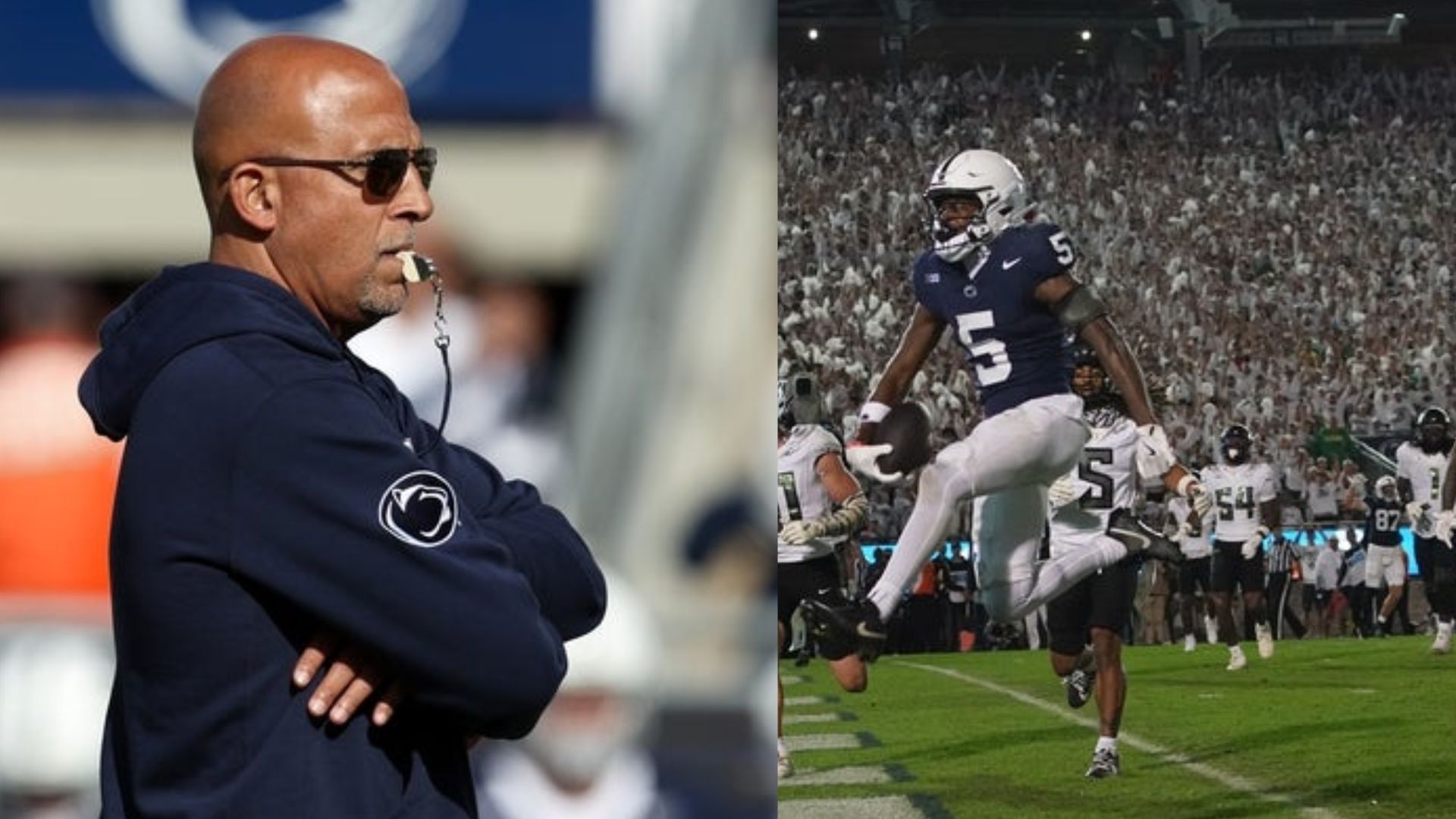 Former Penn State coach James Franklin and Devonte Ross