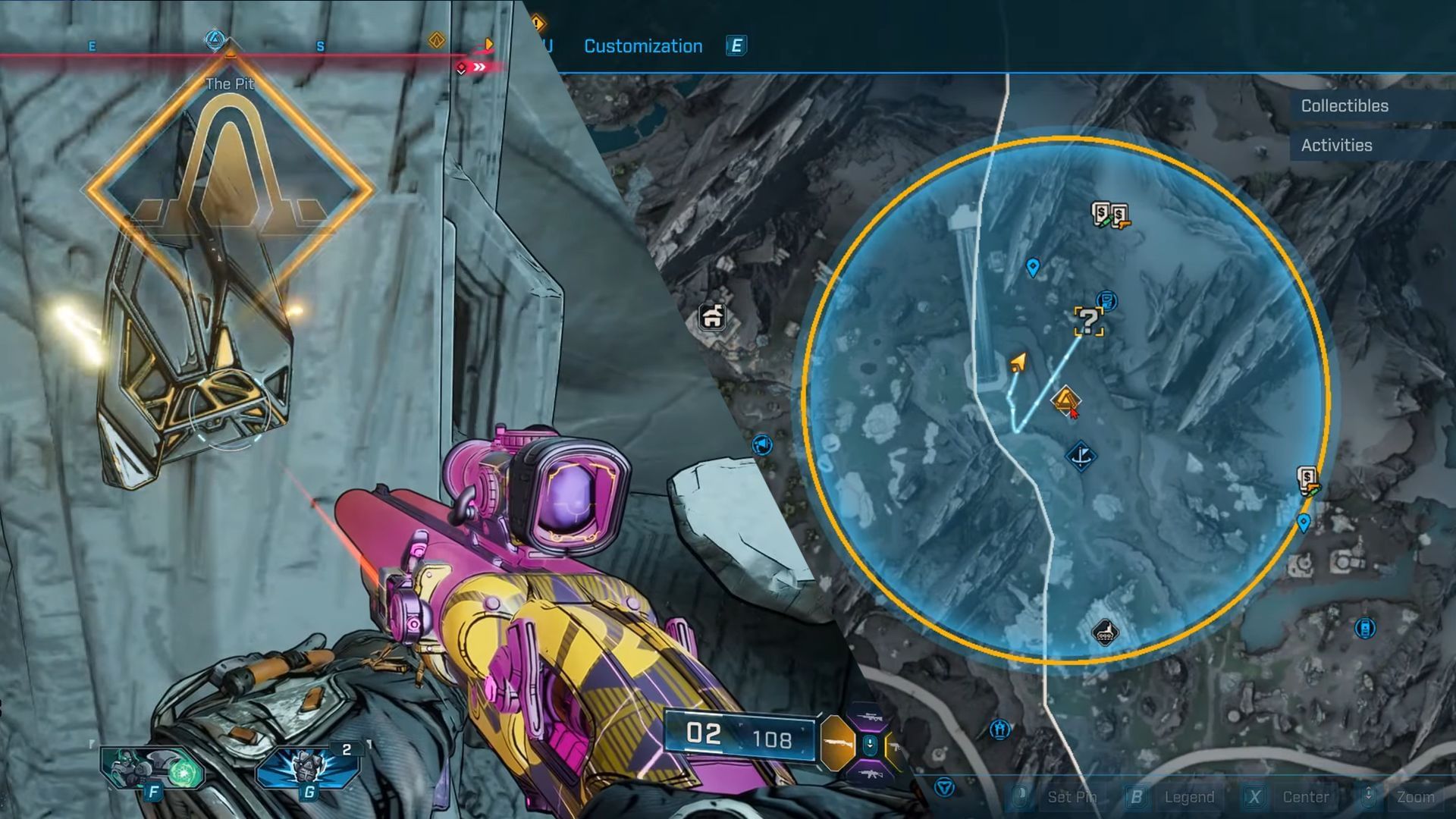 This fragment can be found lodged on a rock surface (Image via Gearbox Software)