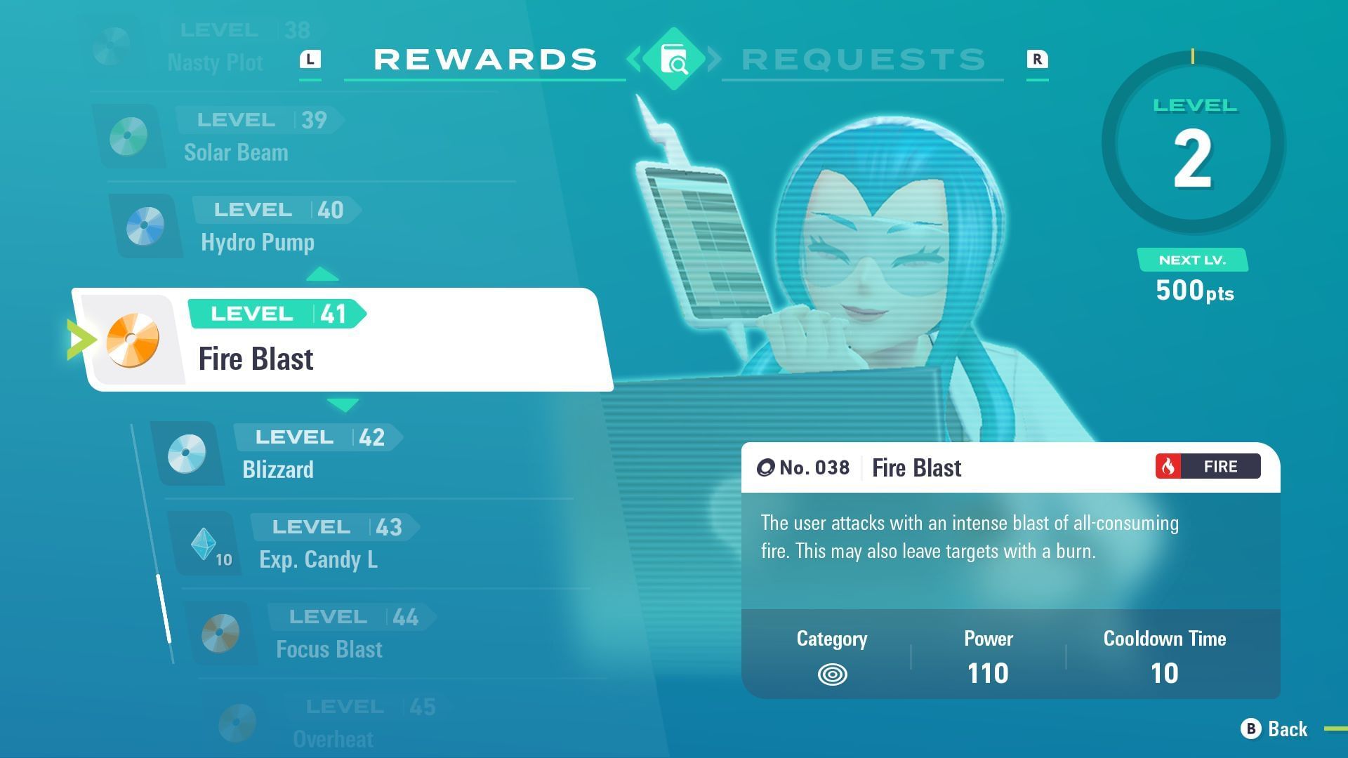Complete Mabel&rsquo;s Research for various TMs (Image via The Pokemon Company)