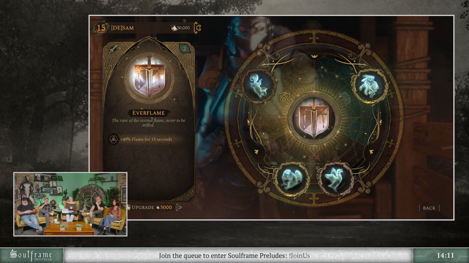 Here&#039;s the weapon modding or Magicka menu for Soulframe (Image via Digital Extremes)