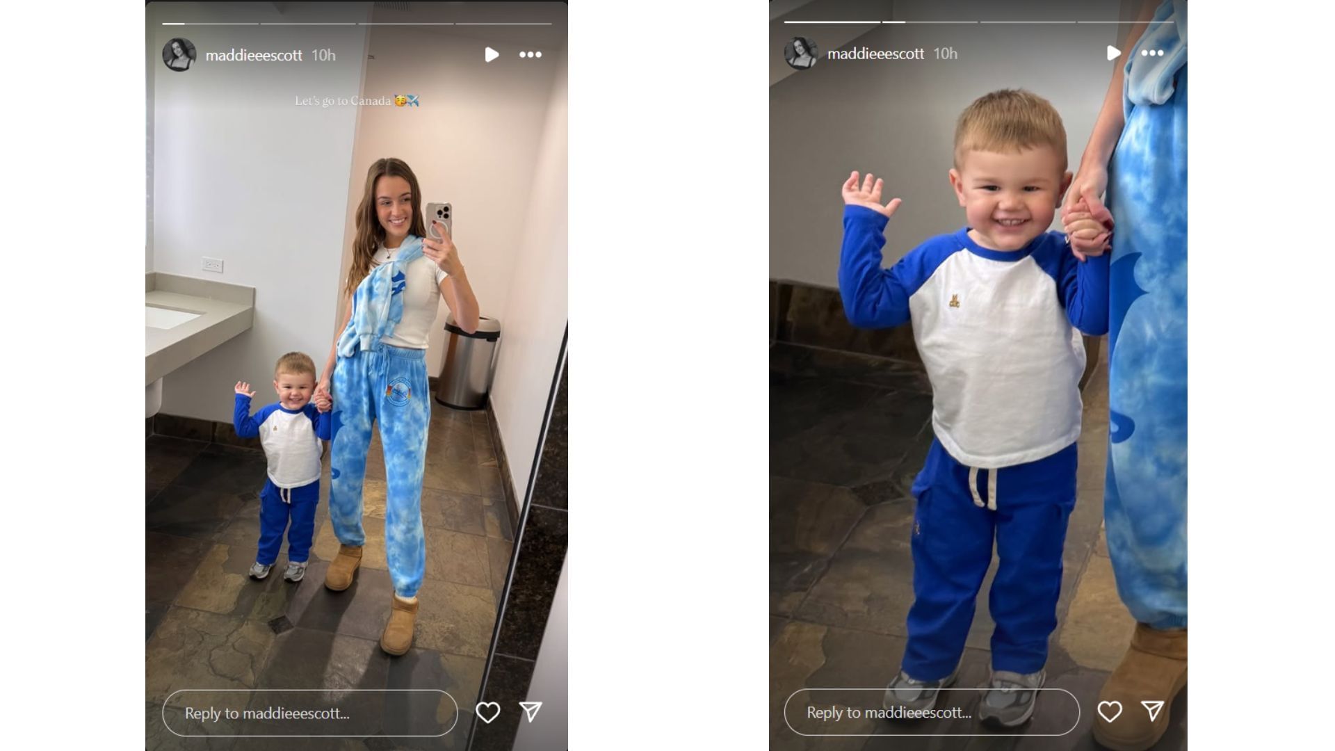 Tanner Scott&#039;s wife, Maddie, and son Bo&#039;s Instagram story (Source: Instagram @maddieeescott)