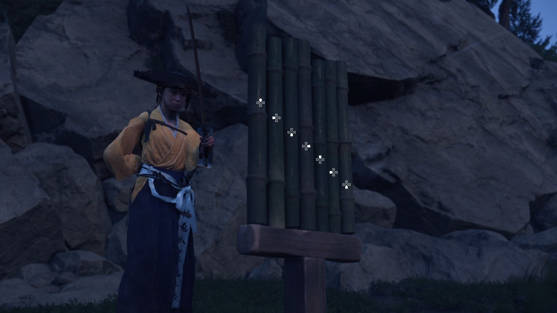 Complete the quest&#039;s final bamboo cutting task (Image via Sucker Punch)