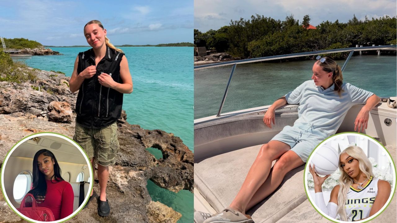 &ldquo;Tan Mami&rdquo;: Angel Reese, DiJonai Carrington &amp; more gush over Paige Bueckers&rsquo; &lsquo;zaddy&rsquo; vibes in offseason snaps. [photo: @angelreese5/IG, @dijonai/IG, @paigebueckers/IG]