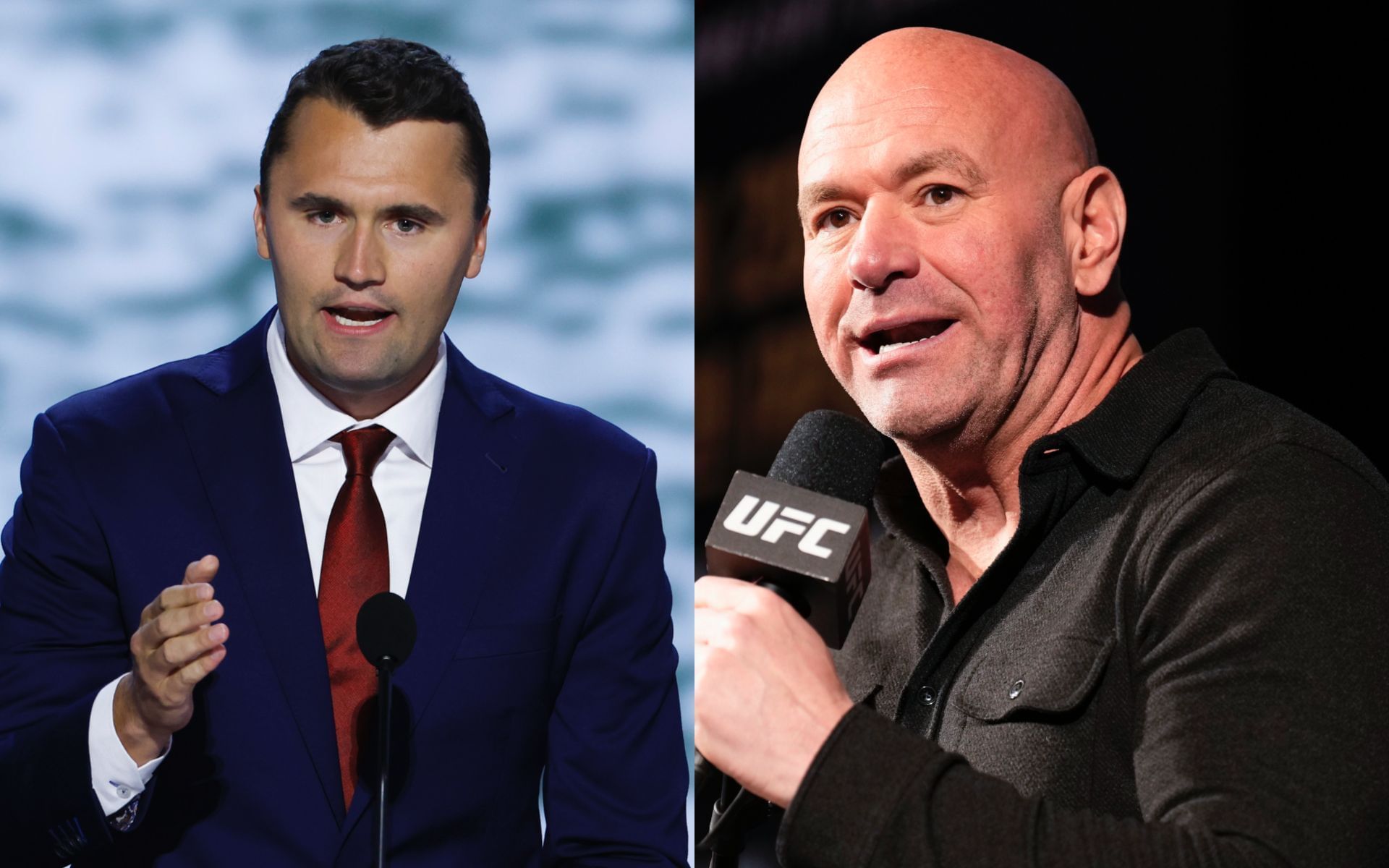 Dana White (right) talks attending Charlie Kirk