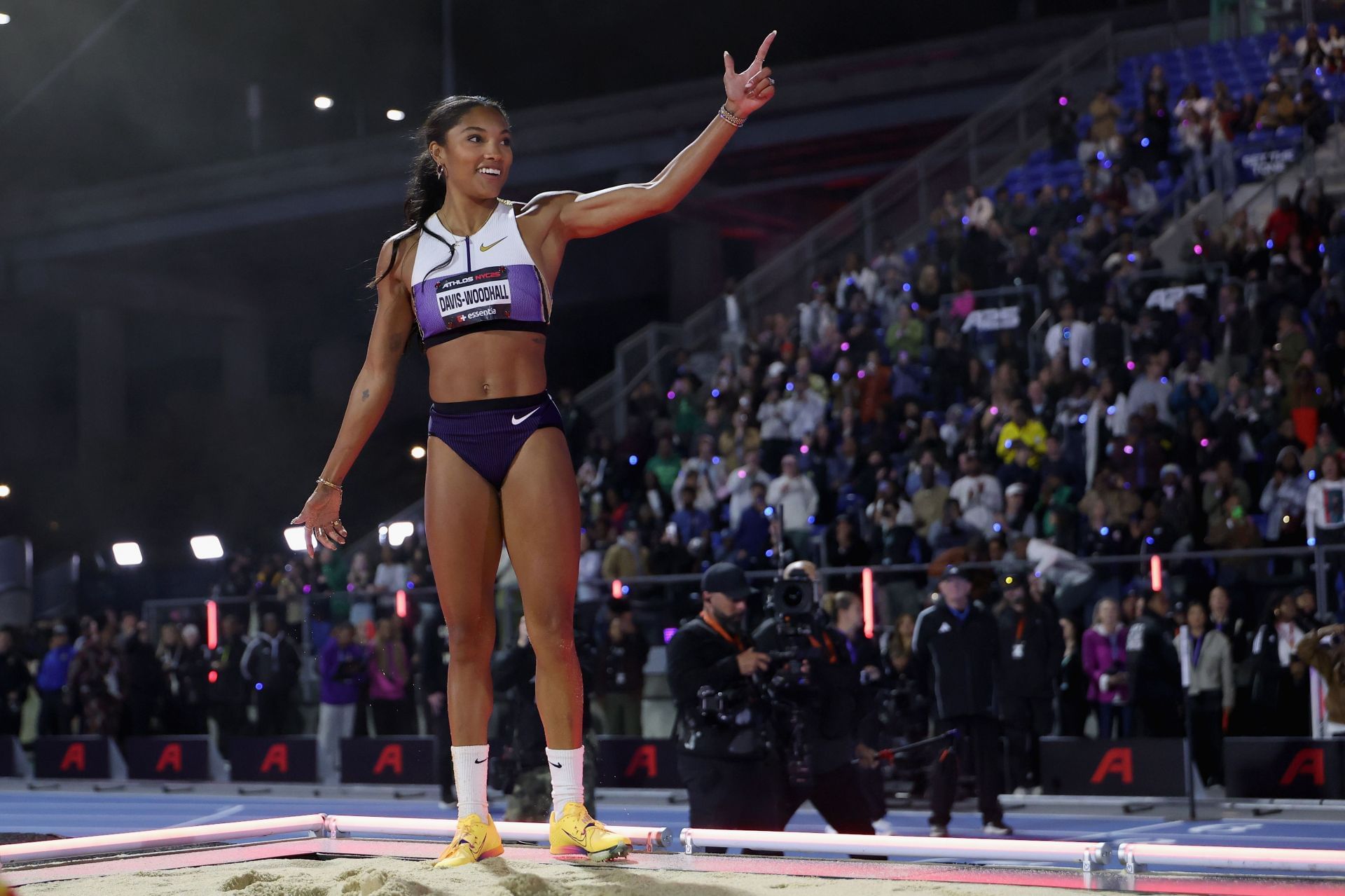 Tara Davis-Woodhall at the 2025 Athlos NYC [Image Source: Getty]