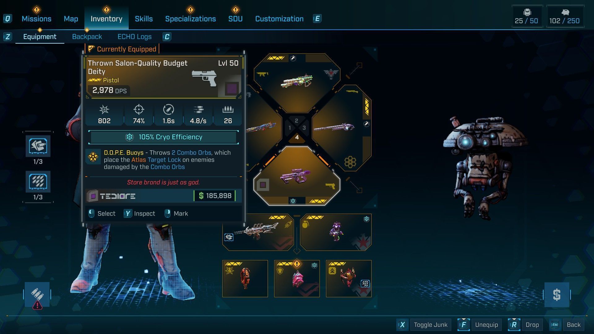 You can get better Target Lock options than Budget Deity across other guns (Image via 2K)