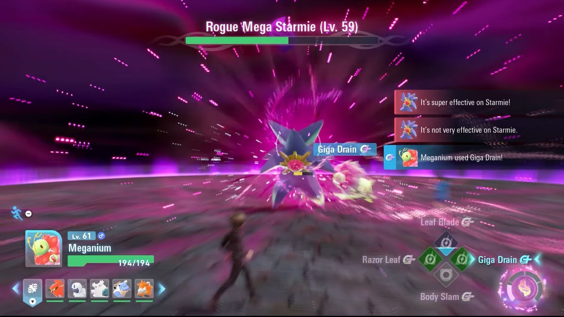 Mega Starmie has long animations before lethal attacks (Image via YouTube/@ReleaseFire)