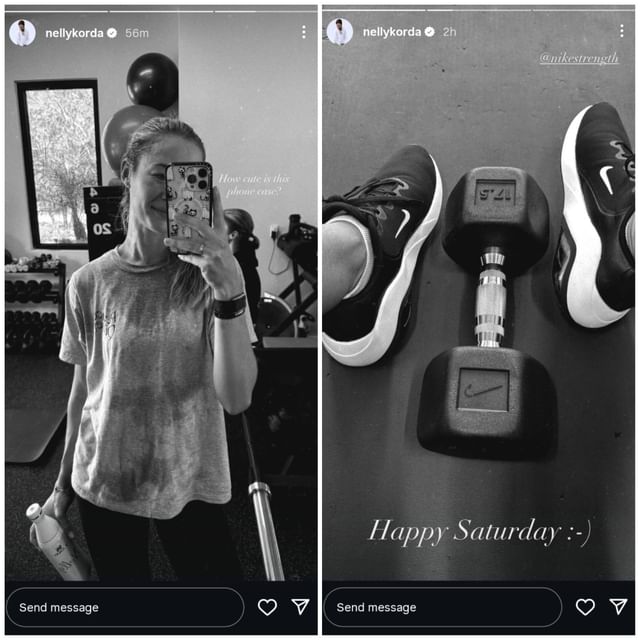 Screenshots taken from Nelly Korda&#039;s Instagram story (via @nellykorda)