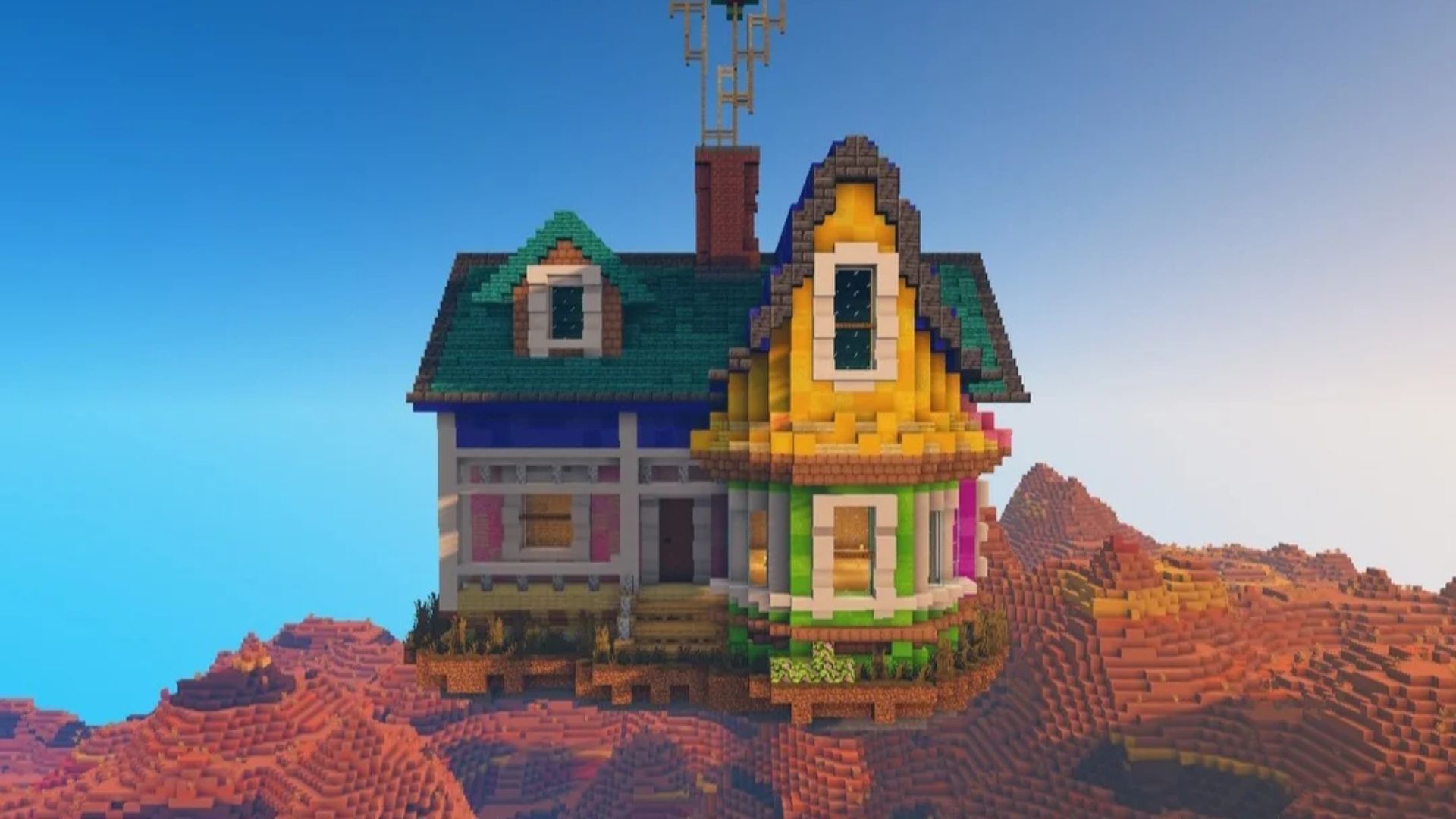 Redditors react to the Up house builds in Minecraft (Image via Mojang Studios)