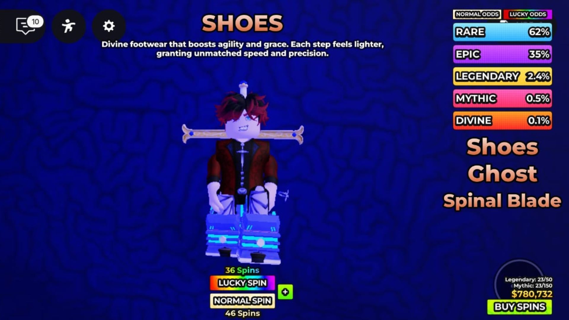 Spinal Blade is a Divine weapon (Image via Roblox)