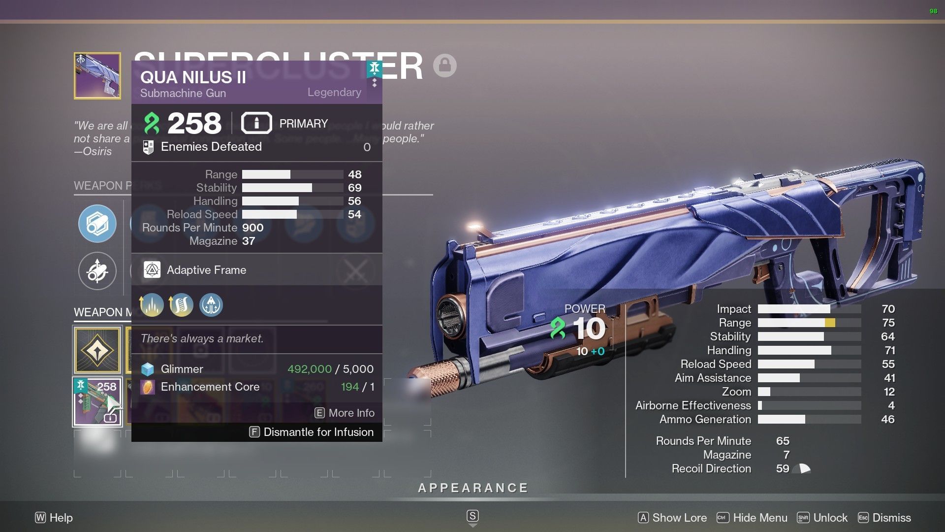 Infusion cost for higher power in Destiny 2 (Image via Bungie) 