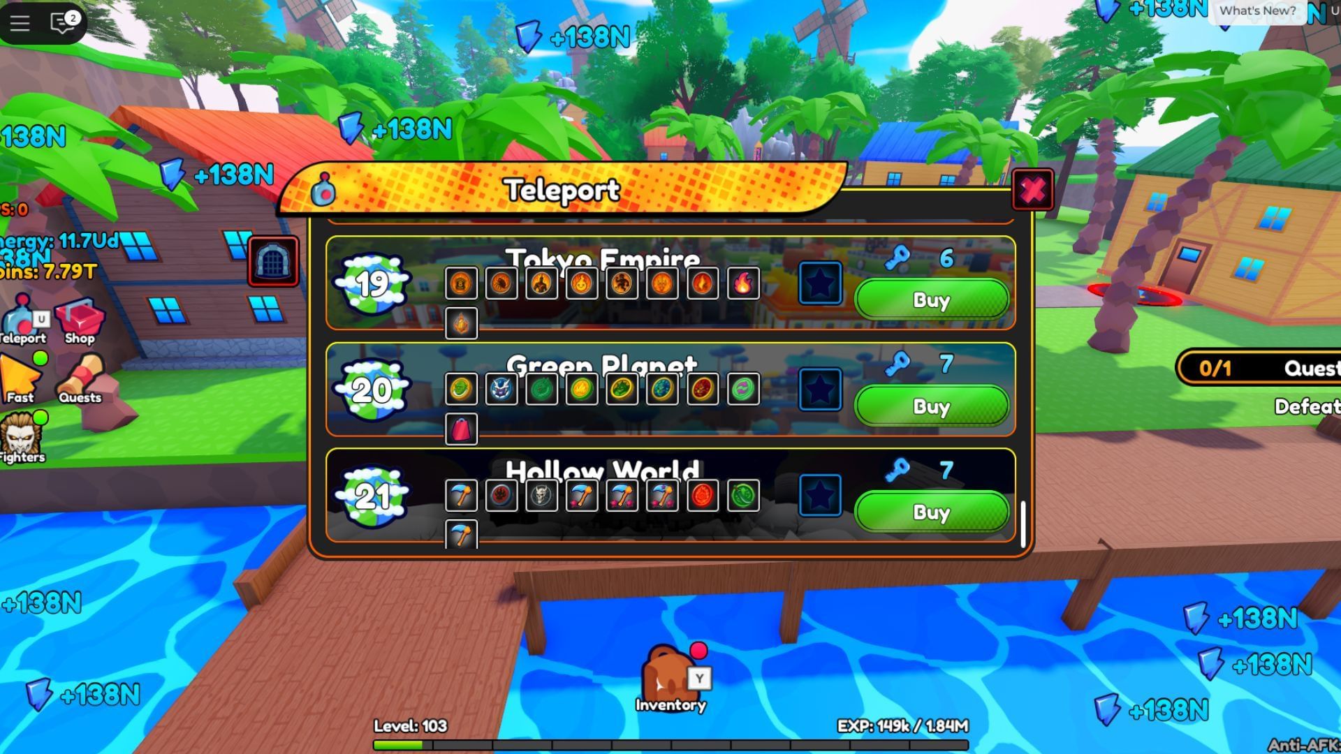 Hollow World is World 21 in-game (Image via Roblox)