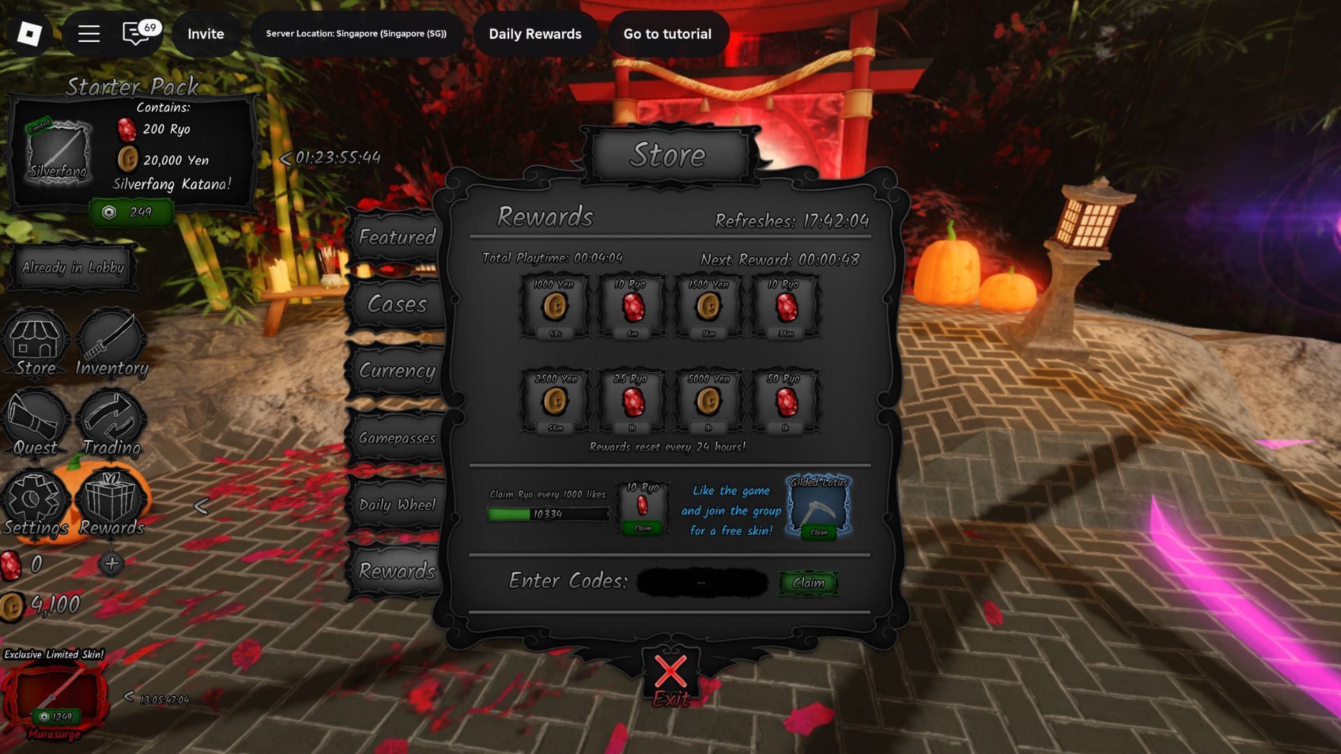 Redemption spot (Image via Roblox)