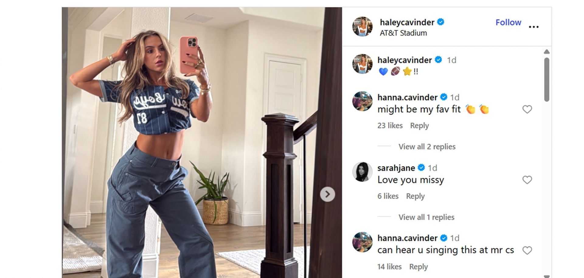 Jake Ferguson&rsquo;s fiancee Haley Cavinder IG post/@haleycavinder