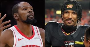 Commanders fan Kevin Durant makes feelings known on Jayden Daniels after Washington's loss to Caleb Williams-led Bears