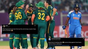 "Another disappointing batting display" - Fans react as India's batters suffer stunning collapse in IND-W vs SA-W Women's World Cup 2025 clash