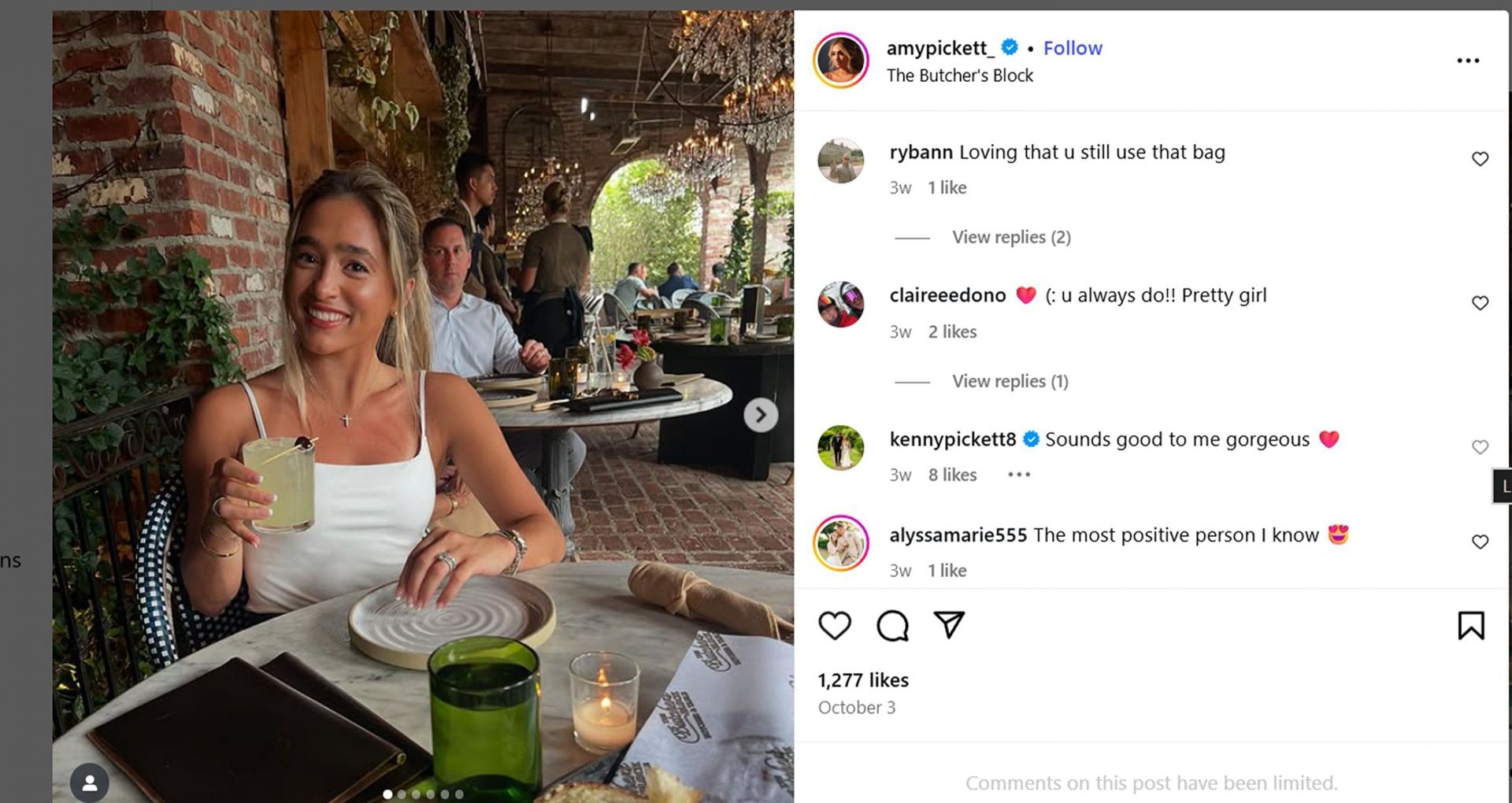 Kenny Pickett agrees with wife Amy for &quot;first date forever&quot;/@amypickett_