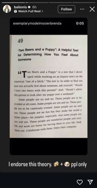 Image via Amanda Balionis’ Instagram story _ Source: Instagram/@balionis