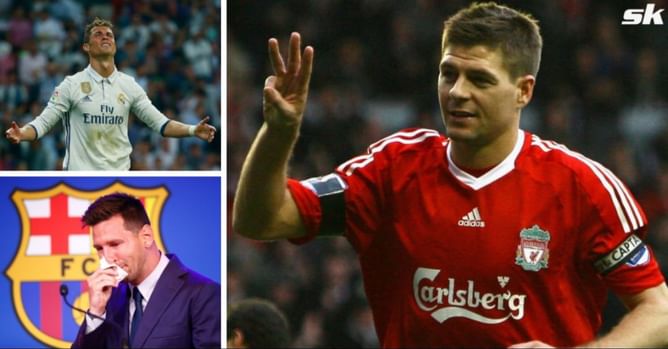 Steven Gerrard names his 3 toughest ever opponents as both Cristiano Ronaldo and Lionel Messi miss out