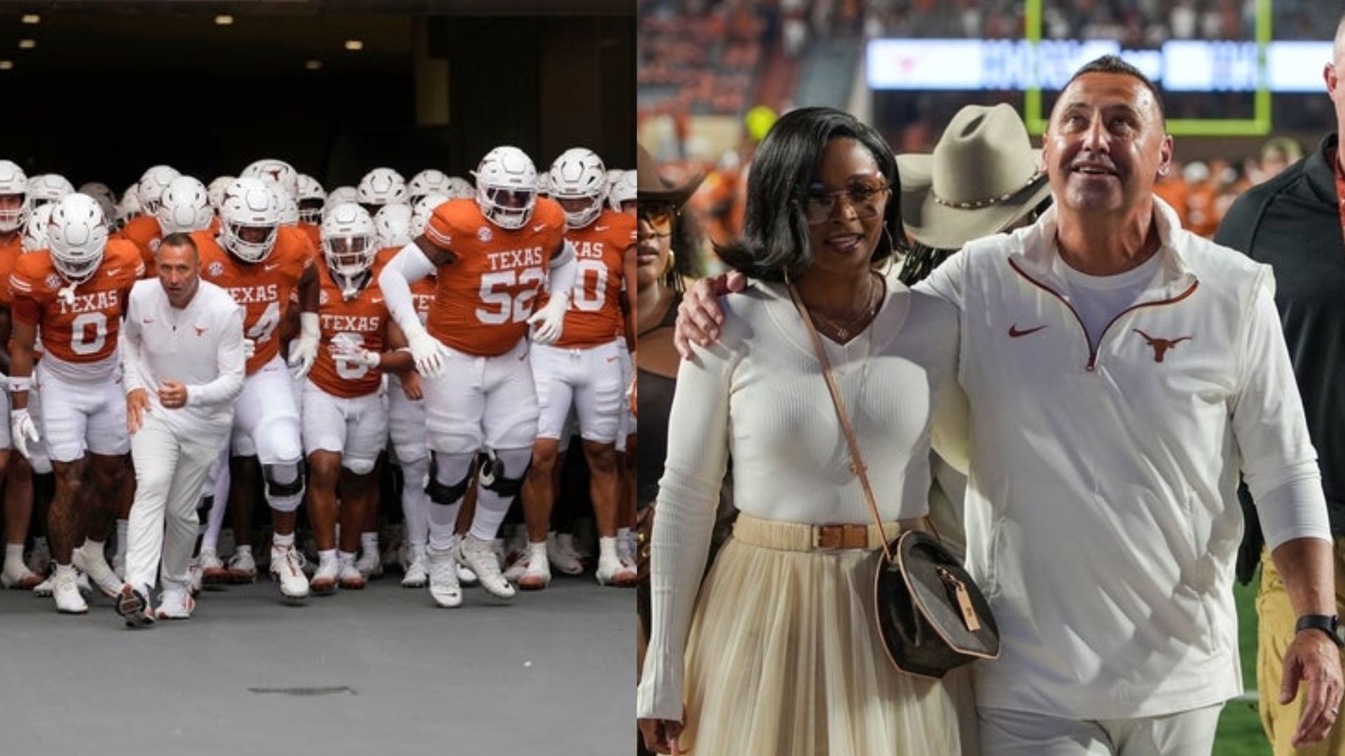 Texas coach Steve Sarkisian and his wife, Loreal Sarkisian