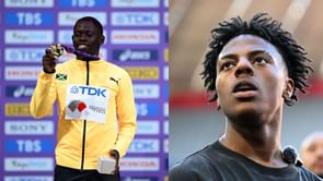 World Champion Oblique Seville reacts to IShowSpeed's personal message after Jamaican defeats Noah Lyles and Kishane Thompson