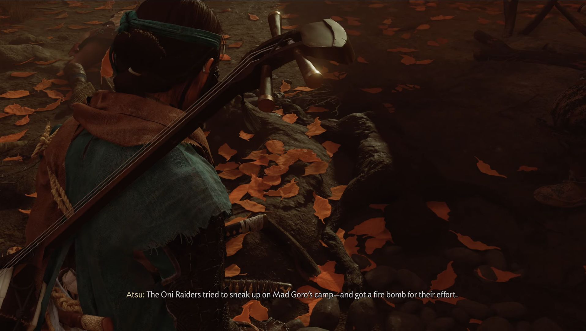 A Mad Pursuit quest walkthrough: Investigate the suspicious campsite (Image via Sucker Punch || Gamerack on YouTube)