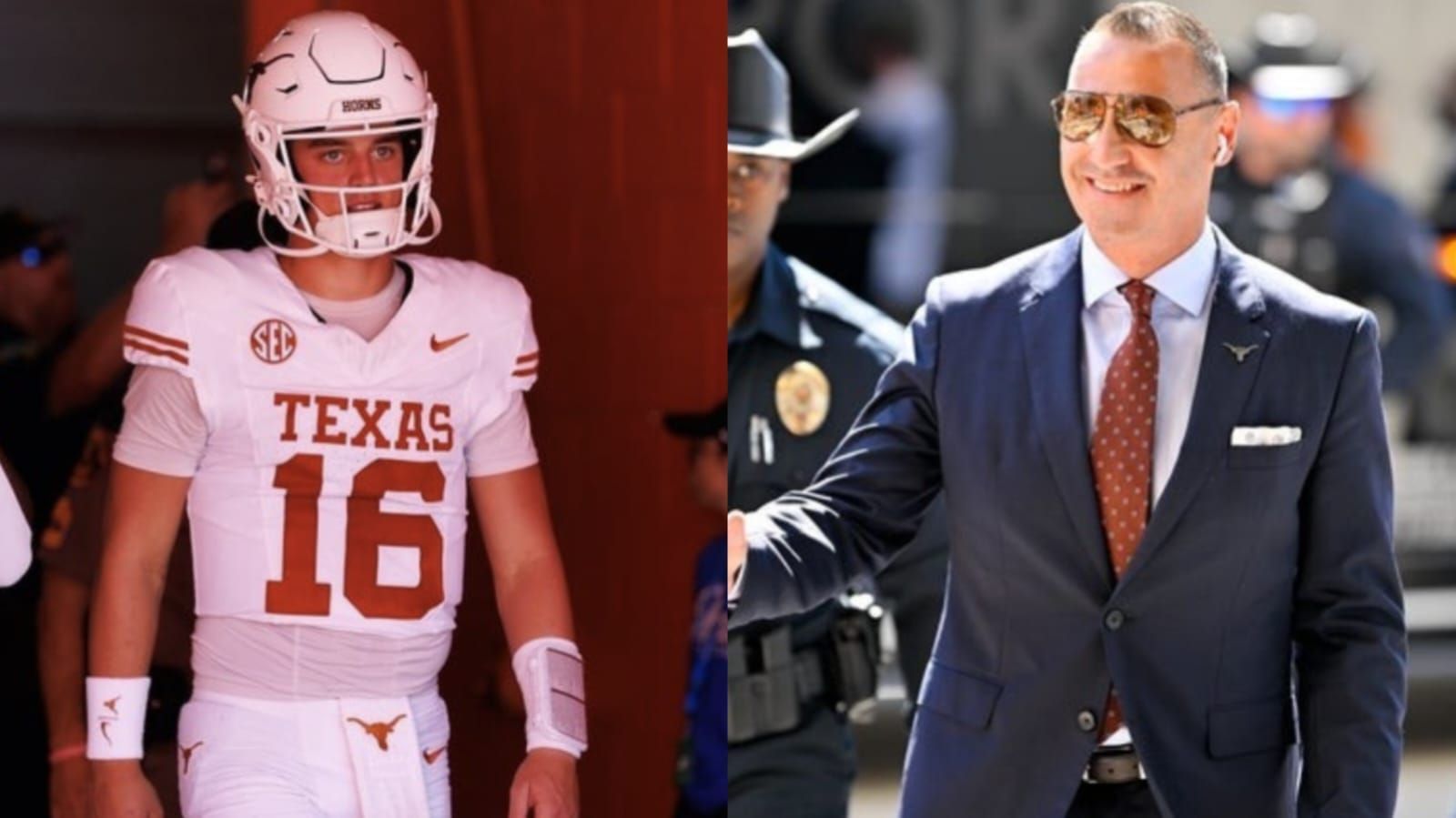 Arch Manning and Steve Sarkisian (Image credit: Imagn)