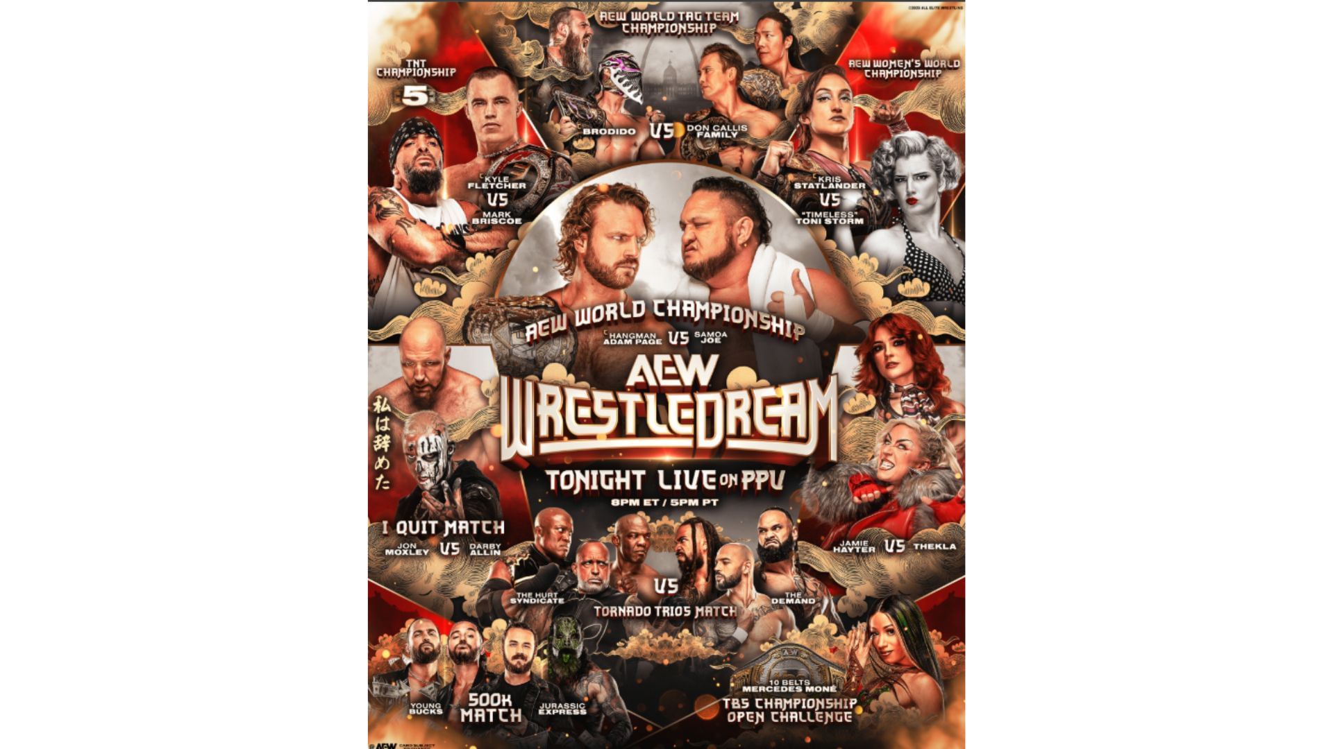 Match card for WrestleDream 2025 [Source : All Elite Wrestling on X]