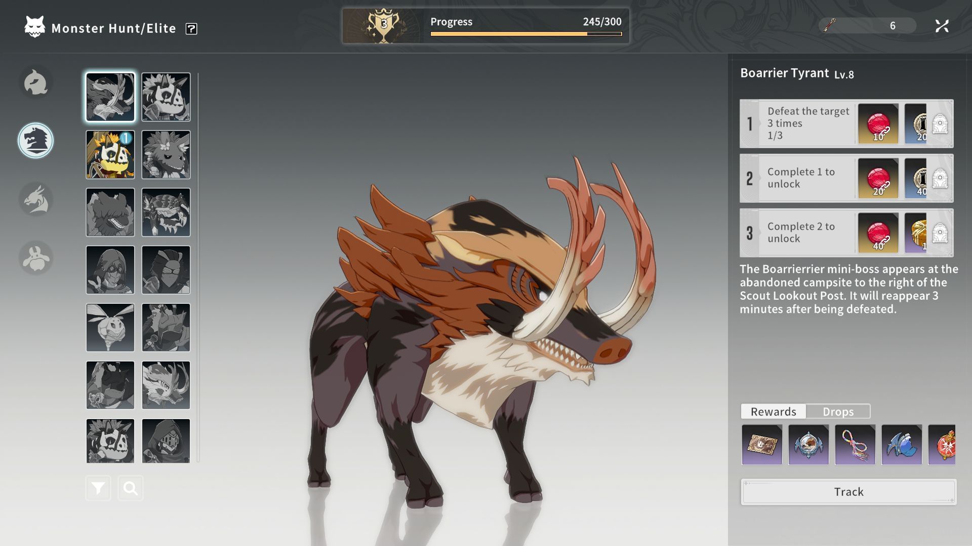 The Boarrier Tyrant is easy to defeat and craft as an early Battle Imagine (Image via A Plus)