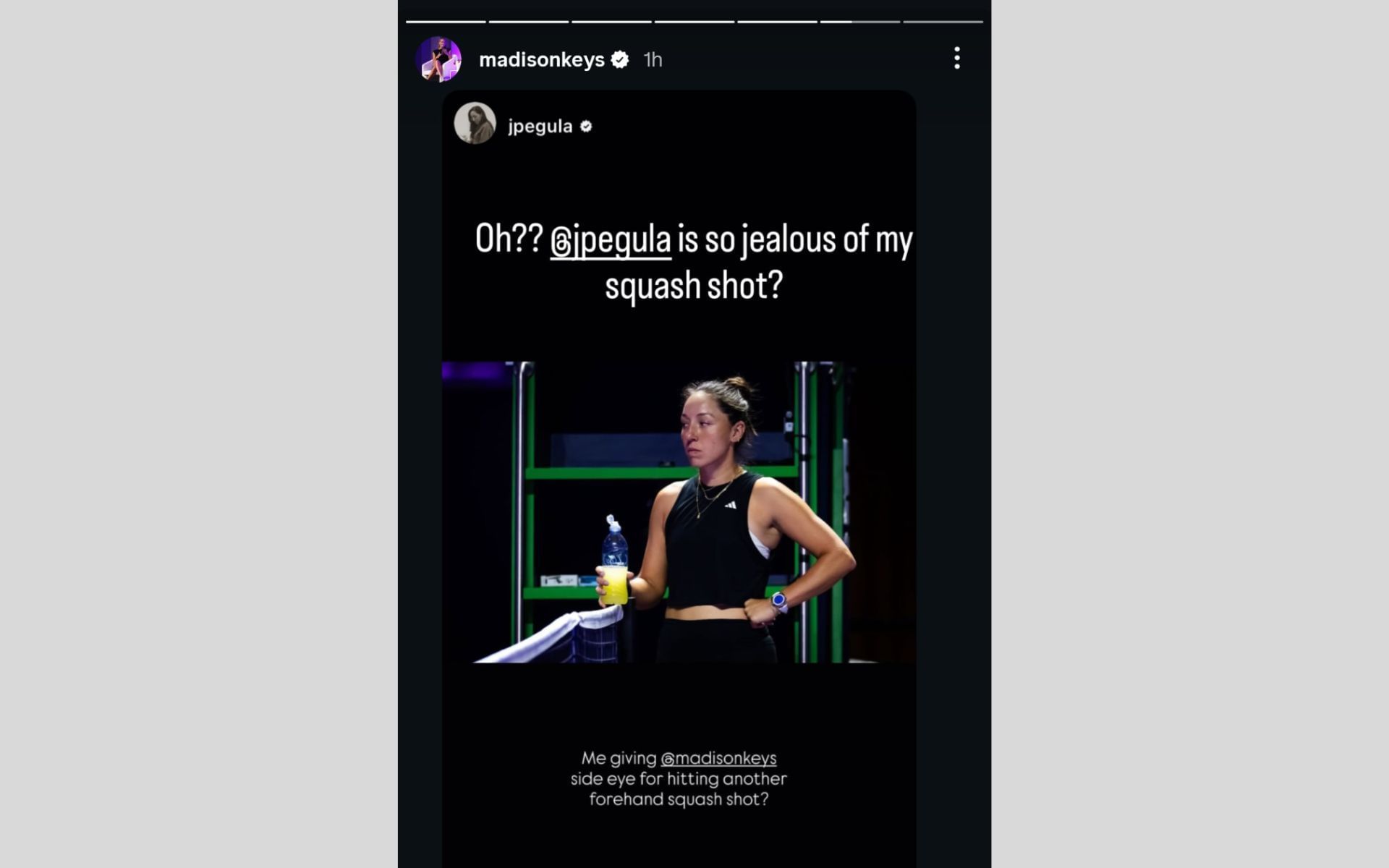 Madison Keys&#039; story - via @madisonkeys on Instagram 