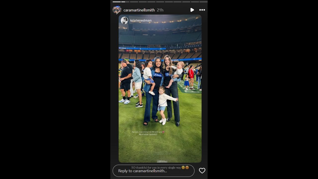Screenshot of Cara Smith&#039;s Instagram story (Image from - Instagram.com/@caramartinellsmith IG Stories)