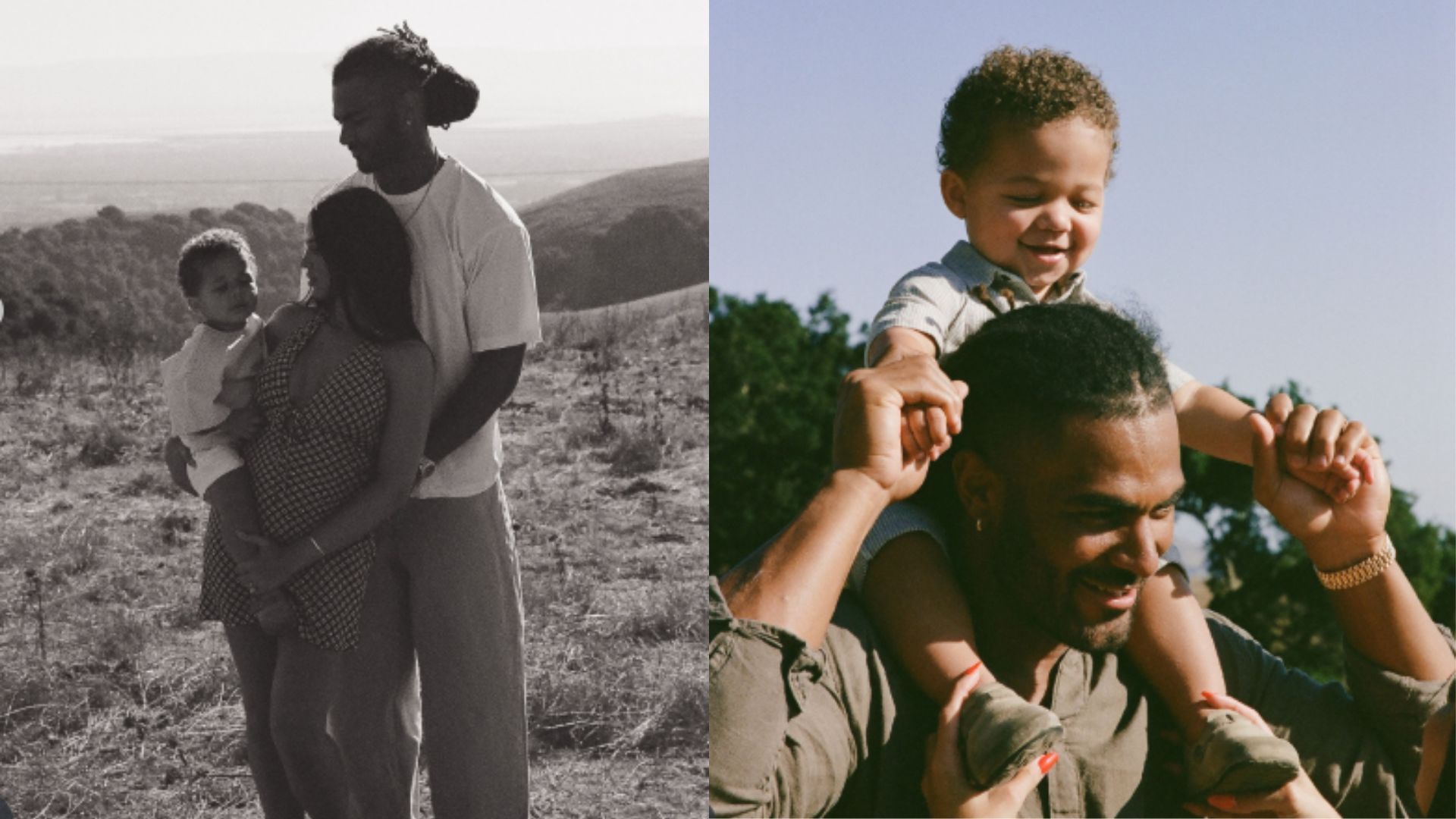 Fred and Sydney Warner with their son, in seaside family photos. (Photos via Sydney Warner