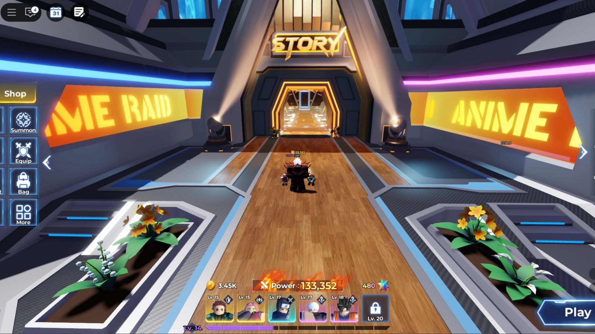 Currently, players can play four maps in Anime Raid (Image via Roblox)