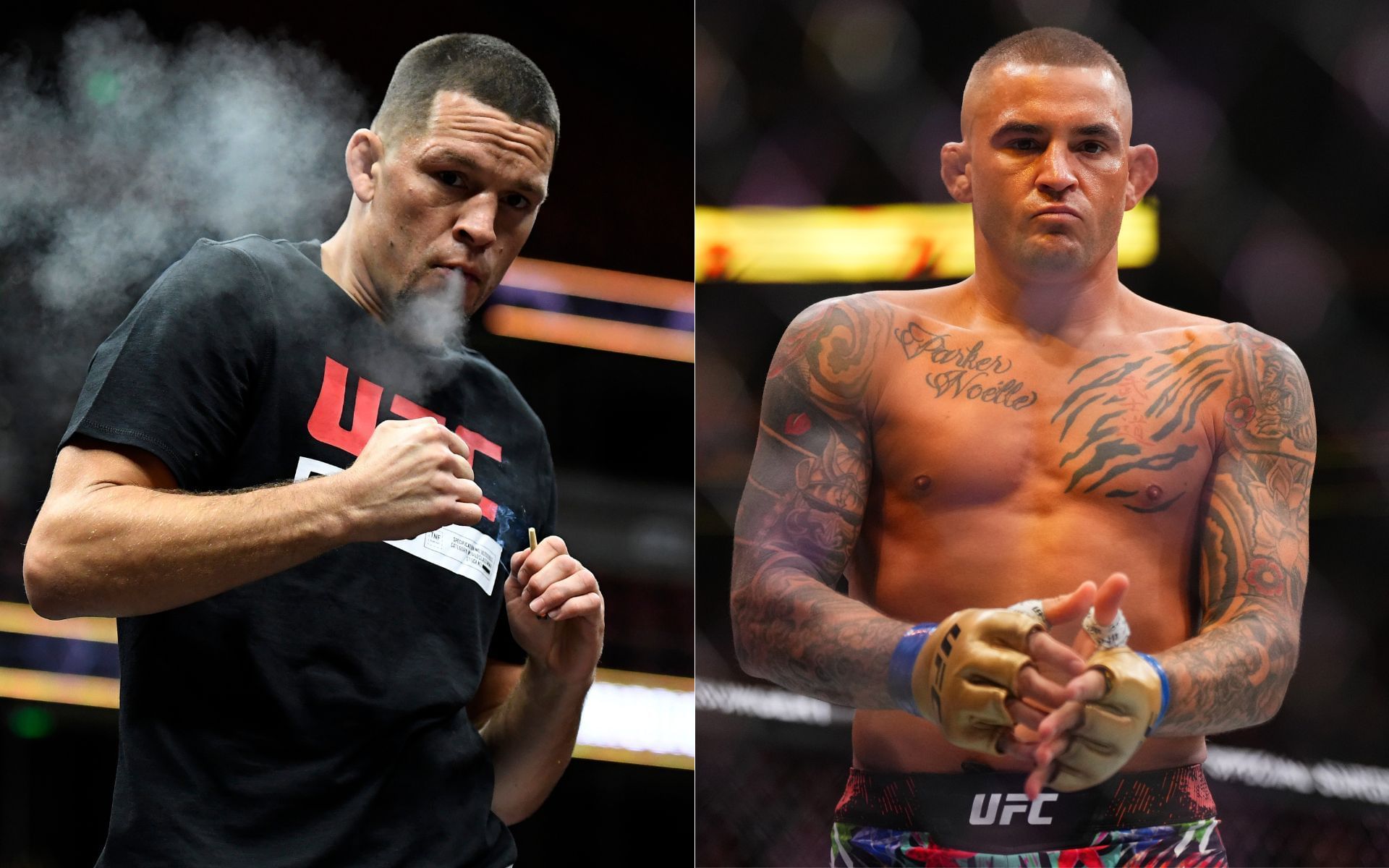 Nate Diaz (left) and Dustin Poirier (right) are both former BMF title challengers. [Images courtesy: Getty Images]