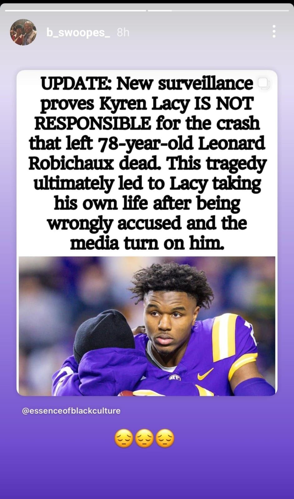 Sheryl Swoopes&rsquo; brother&rsquo;s Instagram story