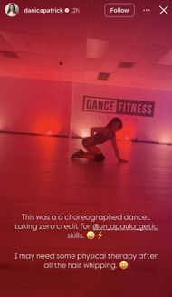 Danica Patrick's story - Screenshot via Instagram: @danicapatrick